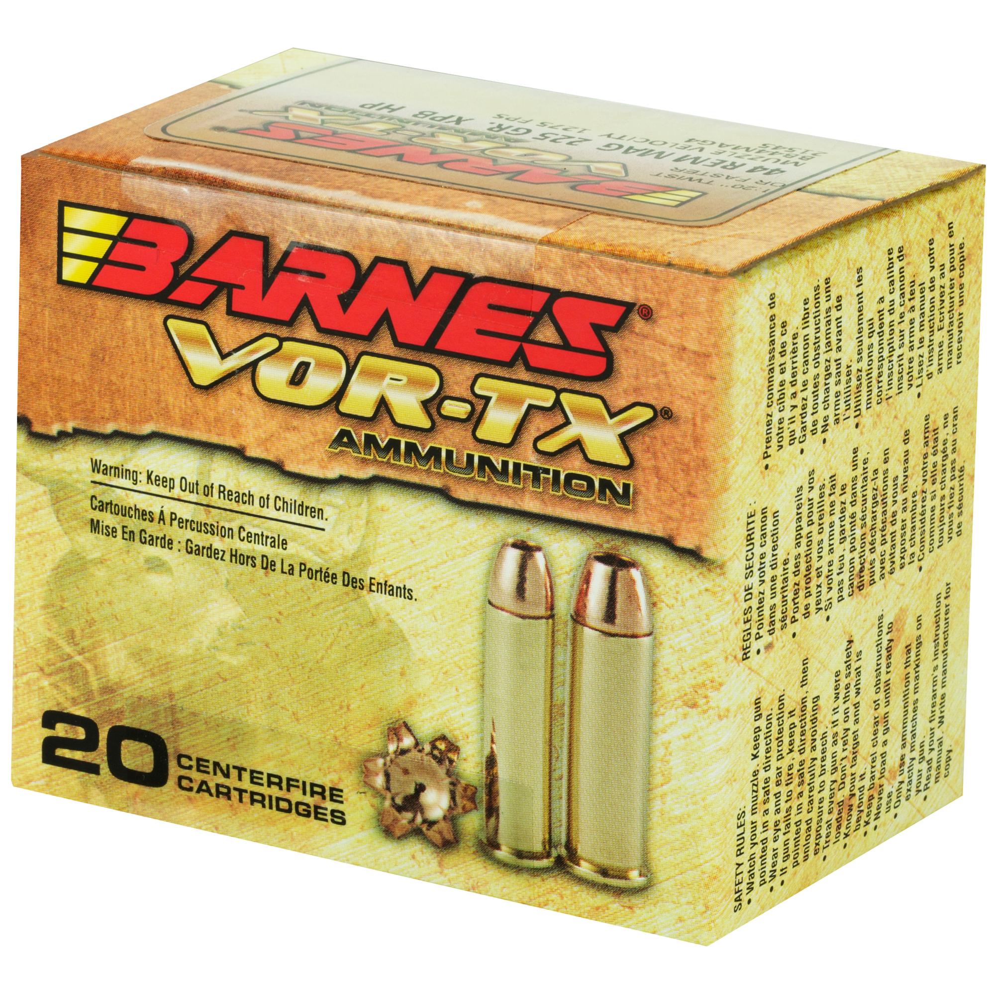 Hand Gun Ammunition BARNES VOR-TX 44MAG 225GR XPB 20/200 image 3