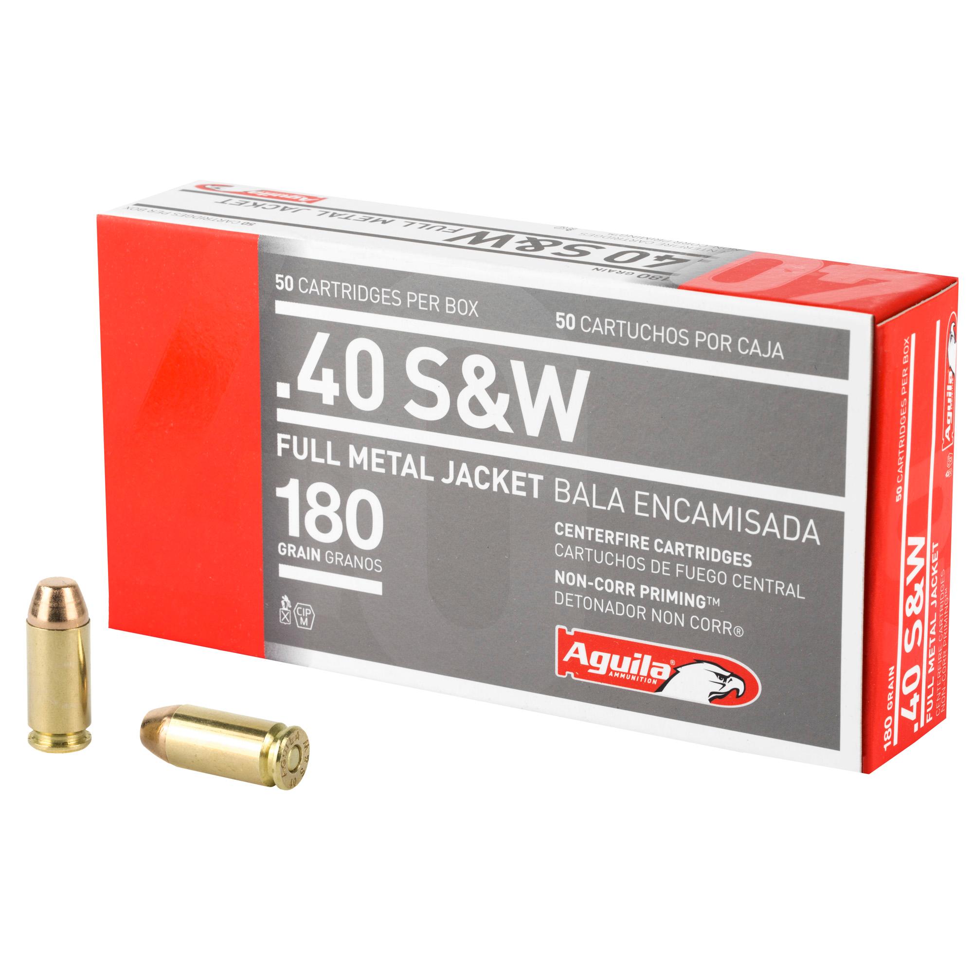 Hand Gun Ammunition AGUILA 40SW 180GR FMJ 50/1000 image 1