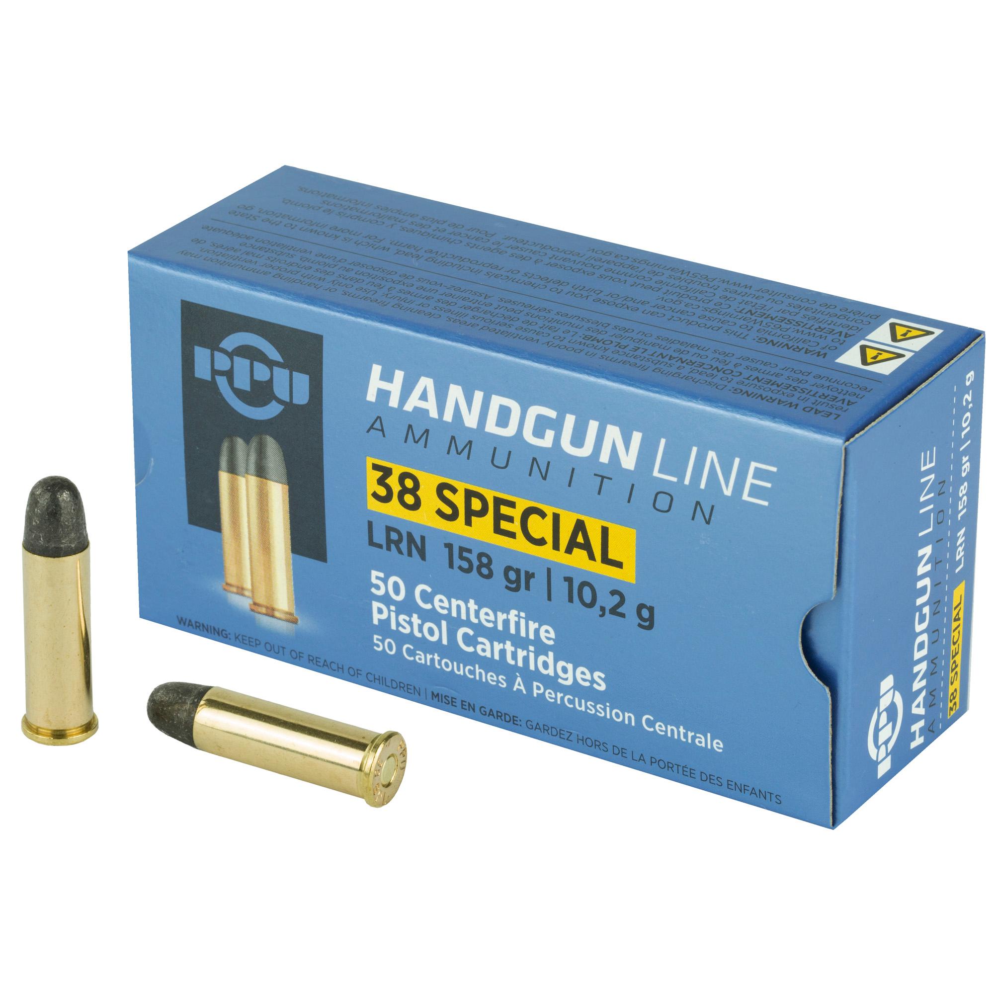 Hand Gun Ammunition PPU 38SPL LRN 158GR 50/500 image 1