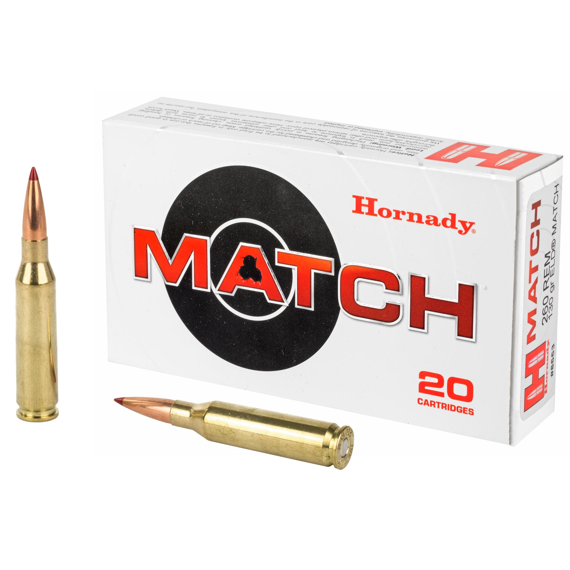 Rifle Ammunition HRNDY 260REM 130GR ELD-M 20/200 image 1