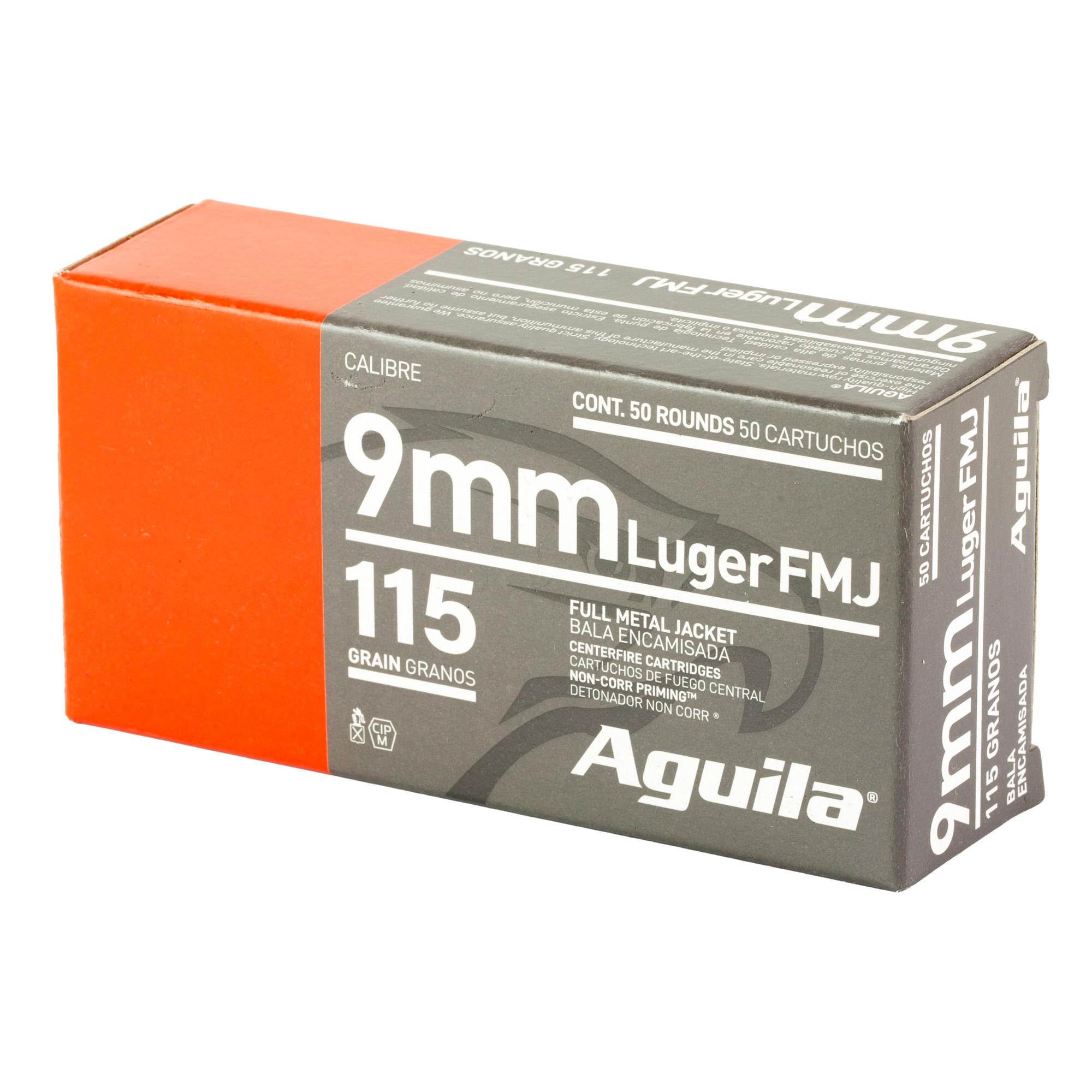 Hand Gun Ammunition AGUILA 9MM 115GR FMJ 50/1000 image 3