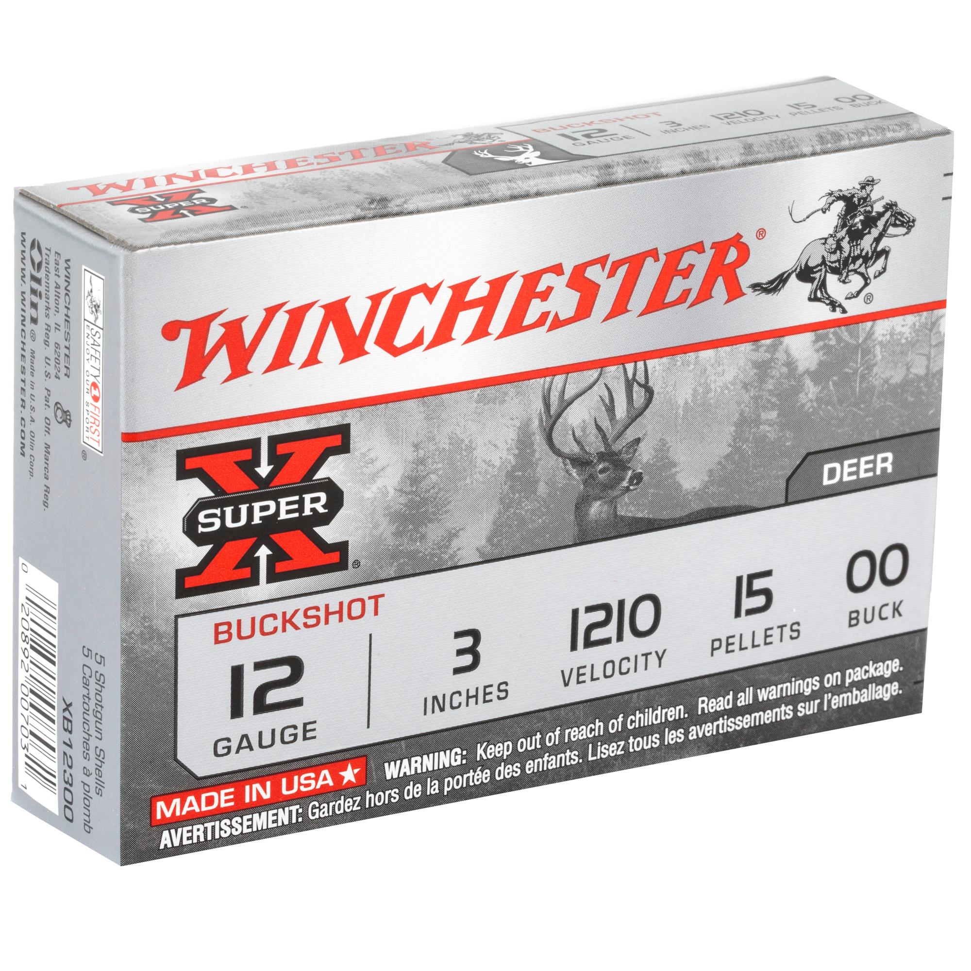 Shot Shell Ammunition WIN SUPERX 12GA 3" 00BK 15P 5/250 image 2