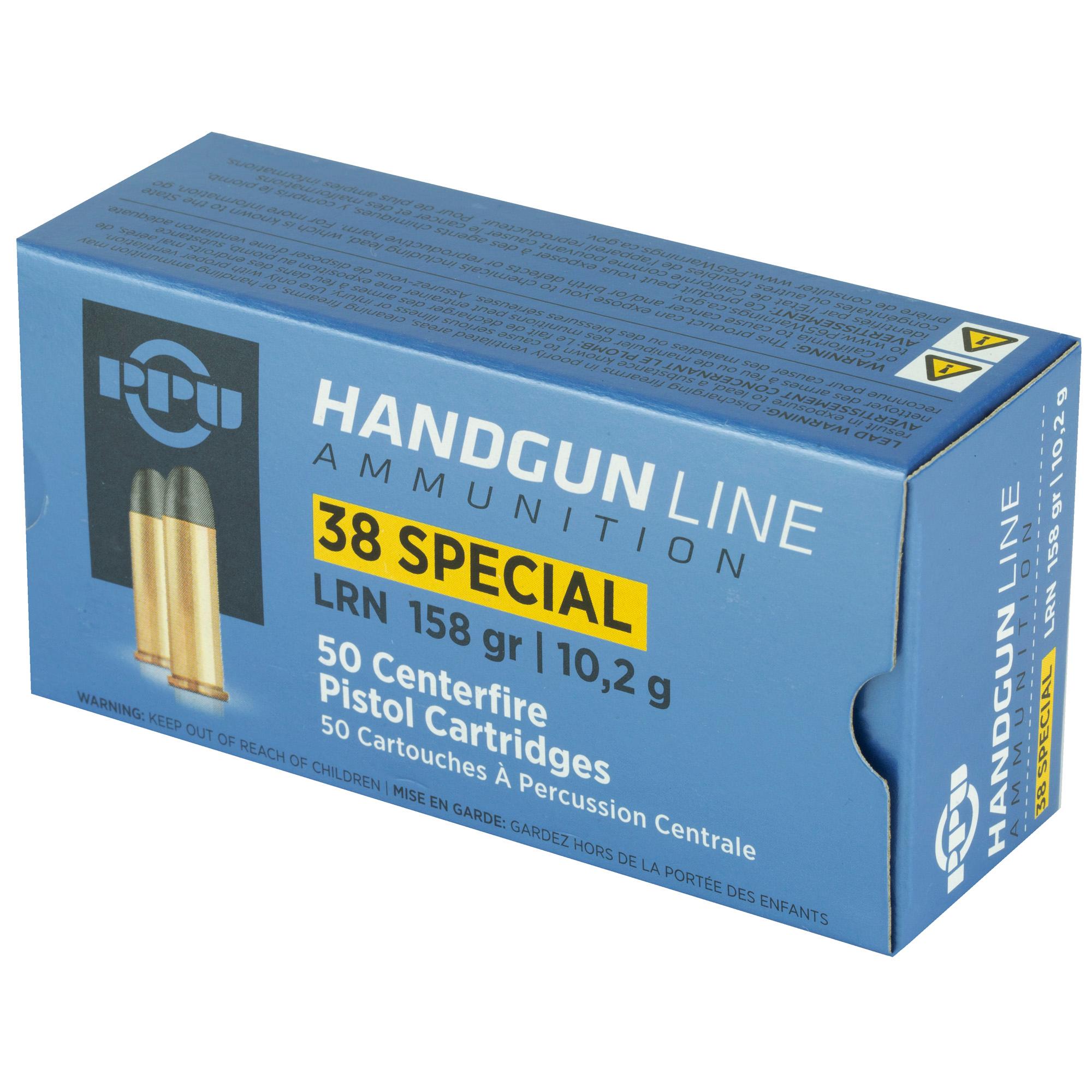 Hand Gun Ammunition PPU 38SPL LRN 158GR 50/500 image 3