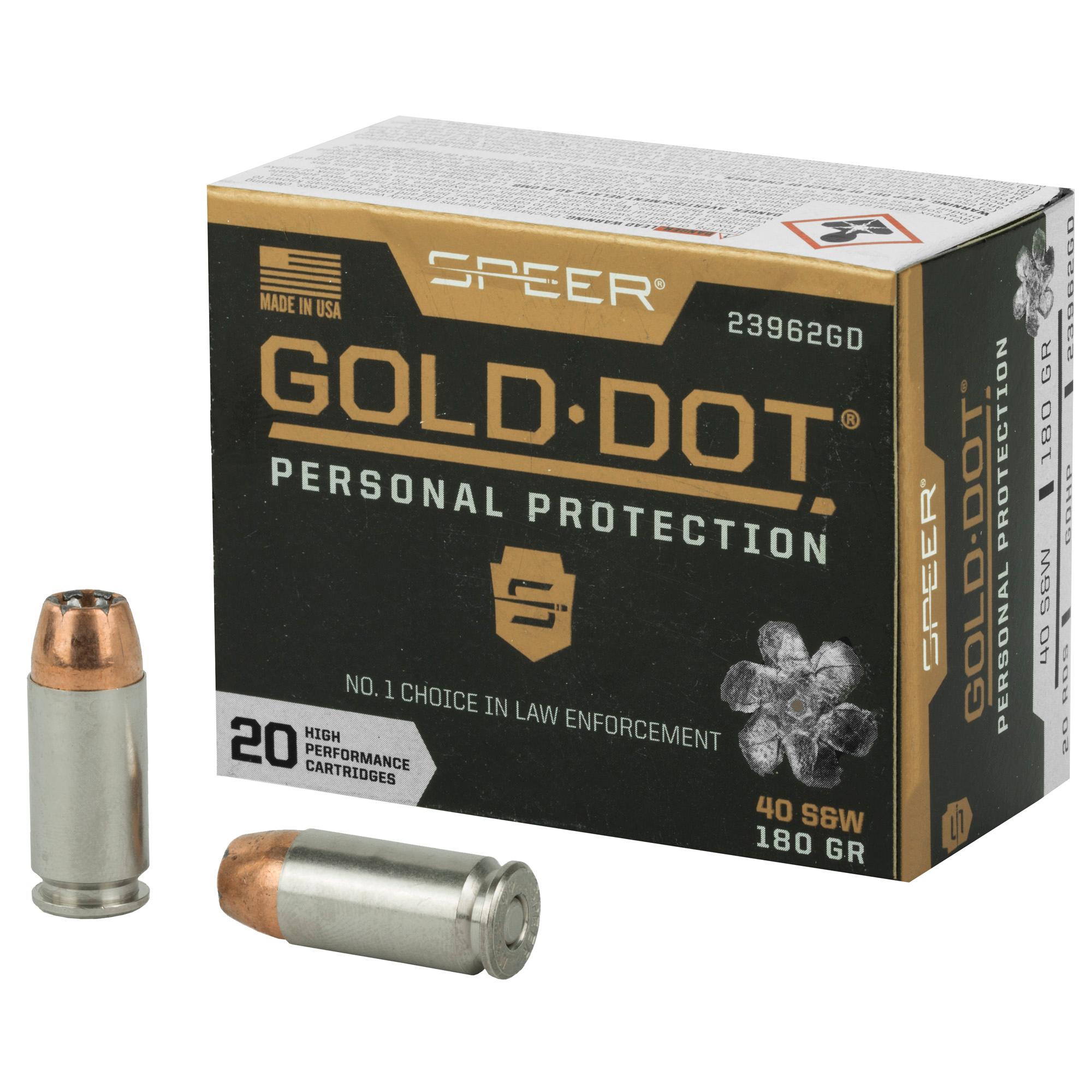 Hand Gun Ammunition SPR GOLD DOT 40SW 180GR HP 20/200 image 1