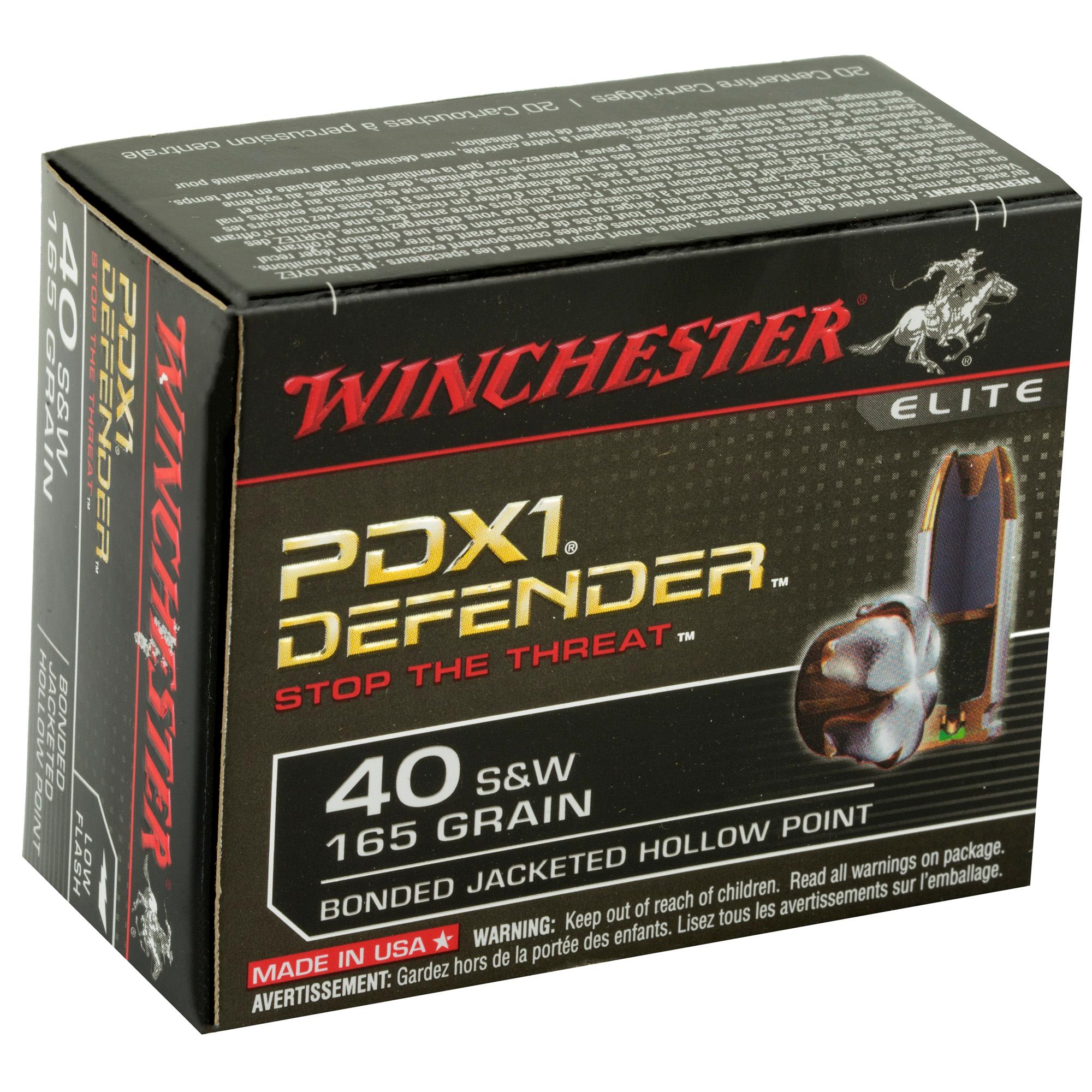 Hand Gun Ammunition WIN DEFENDER 40SW 165GR JHP 20/200 image 2