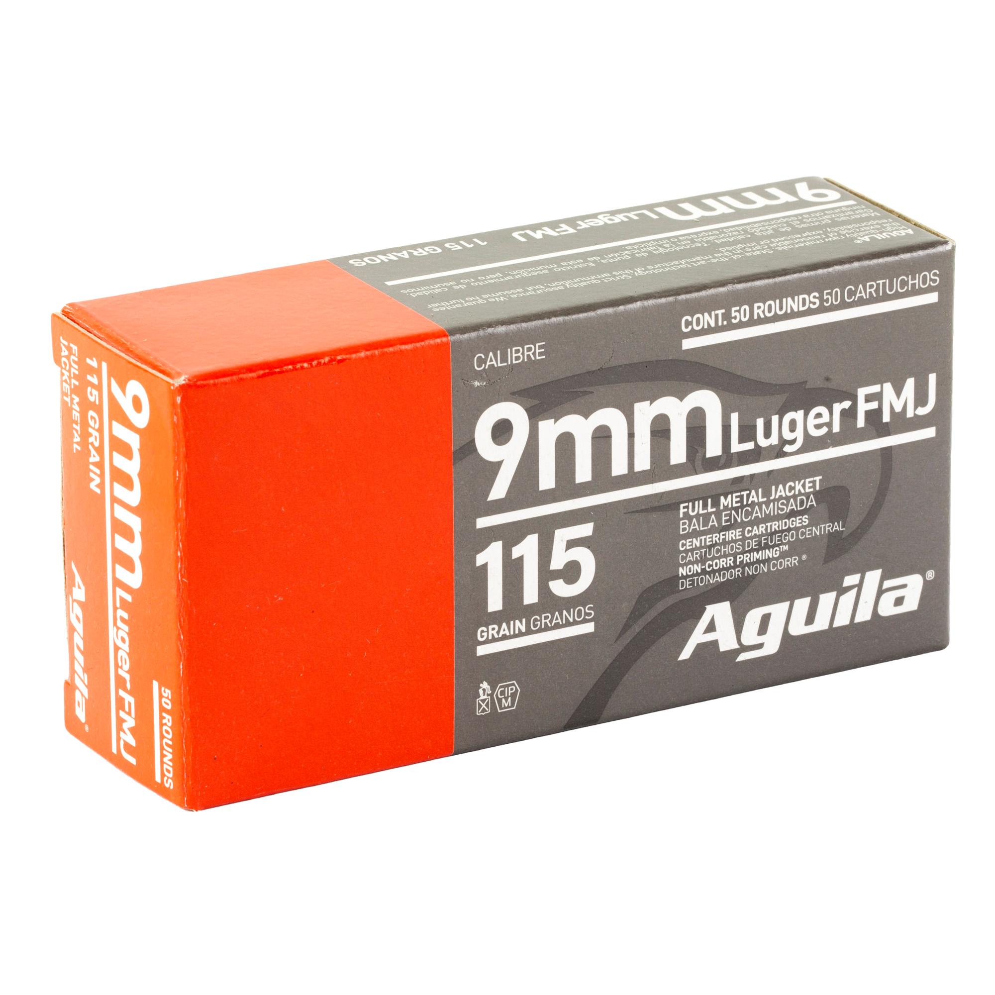 Hand Gun Ammunition AGUILA 9MM 115GR FMJ 50/1000 image 2