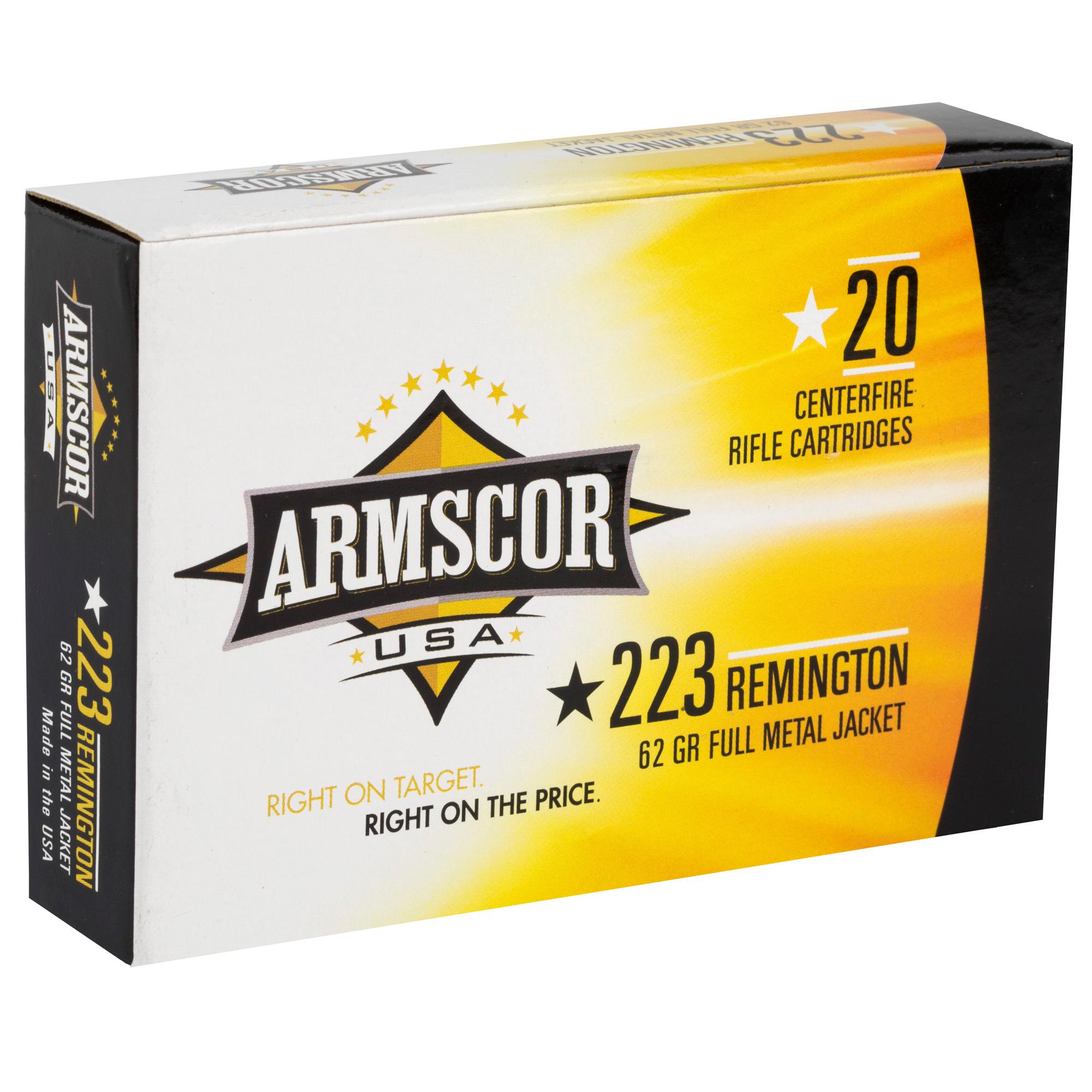 Rifle Ammunition ARMSCOR 223REM 62GR FMJ 20/1000 image 2