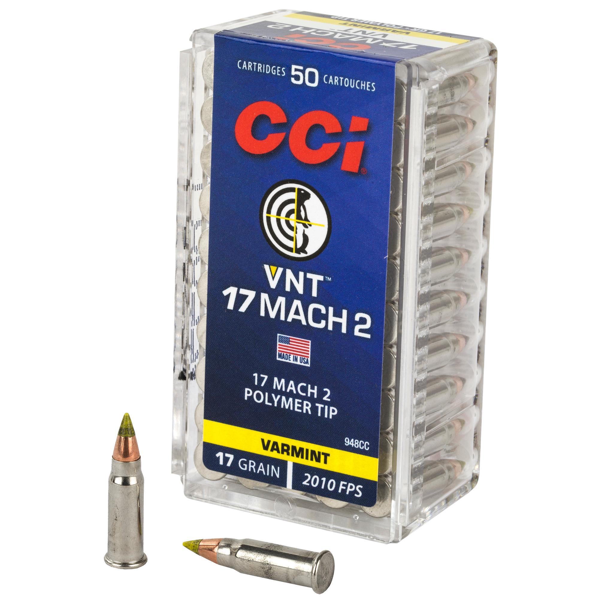 Rimfire Ammunition CCI 17 MACH 2 17GR VRMNT TIP 50/5000 image 1