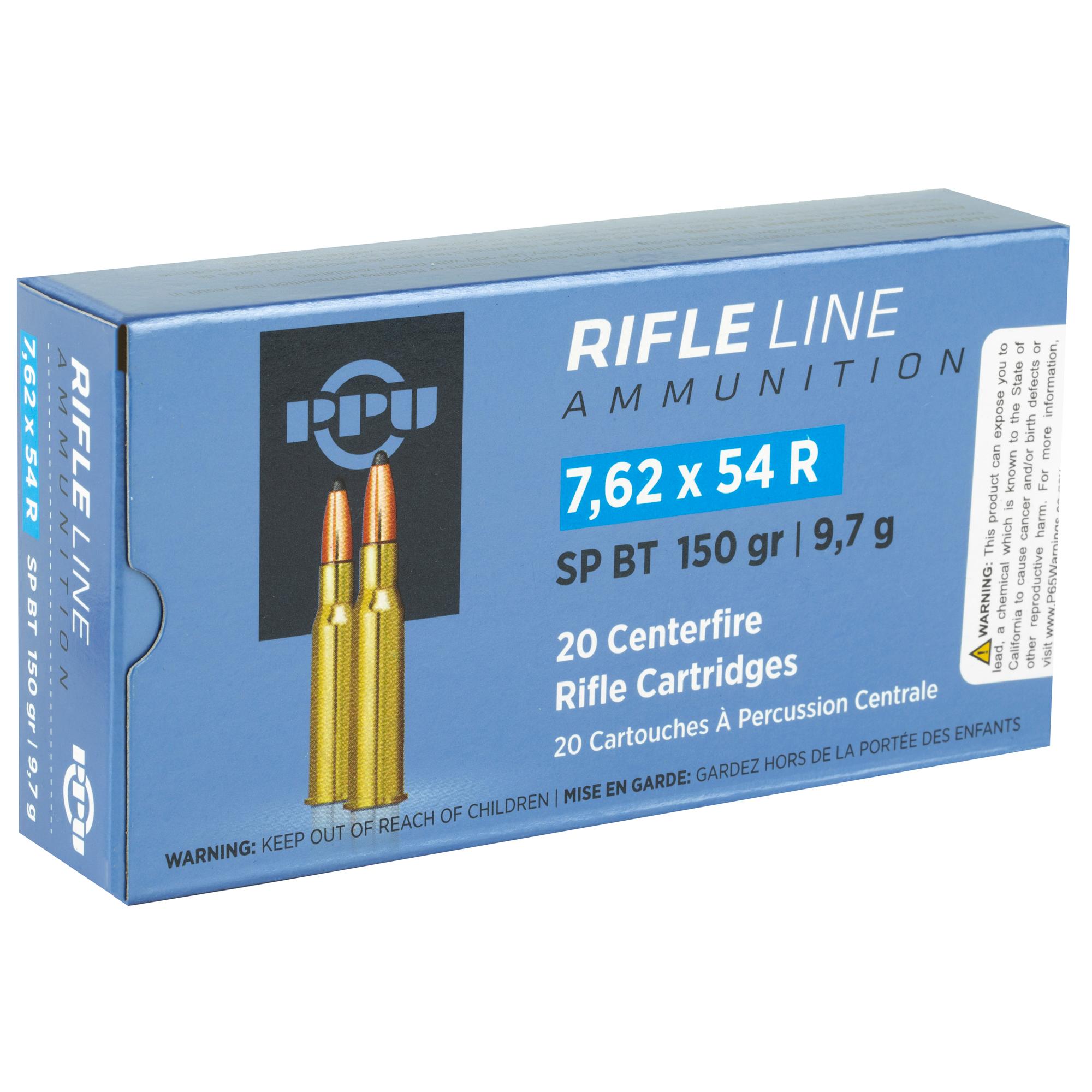 Rifle Ammunition PPU 7.62X54R SP 150GR 20/200 image 2