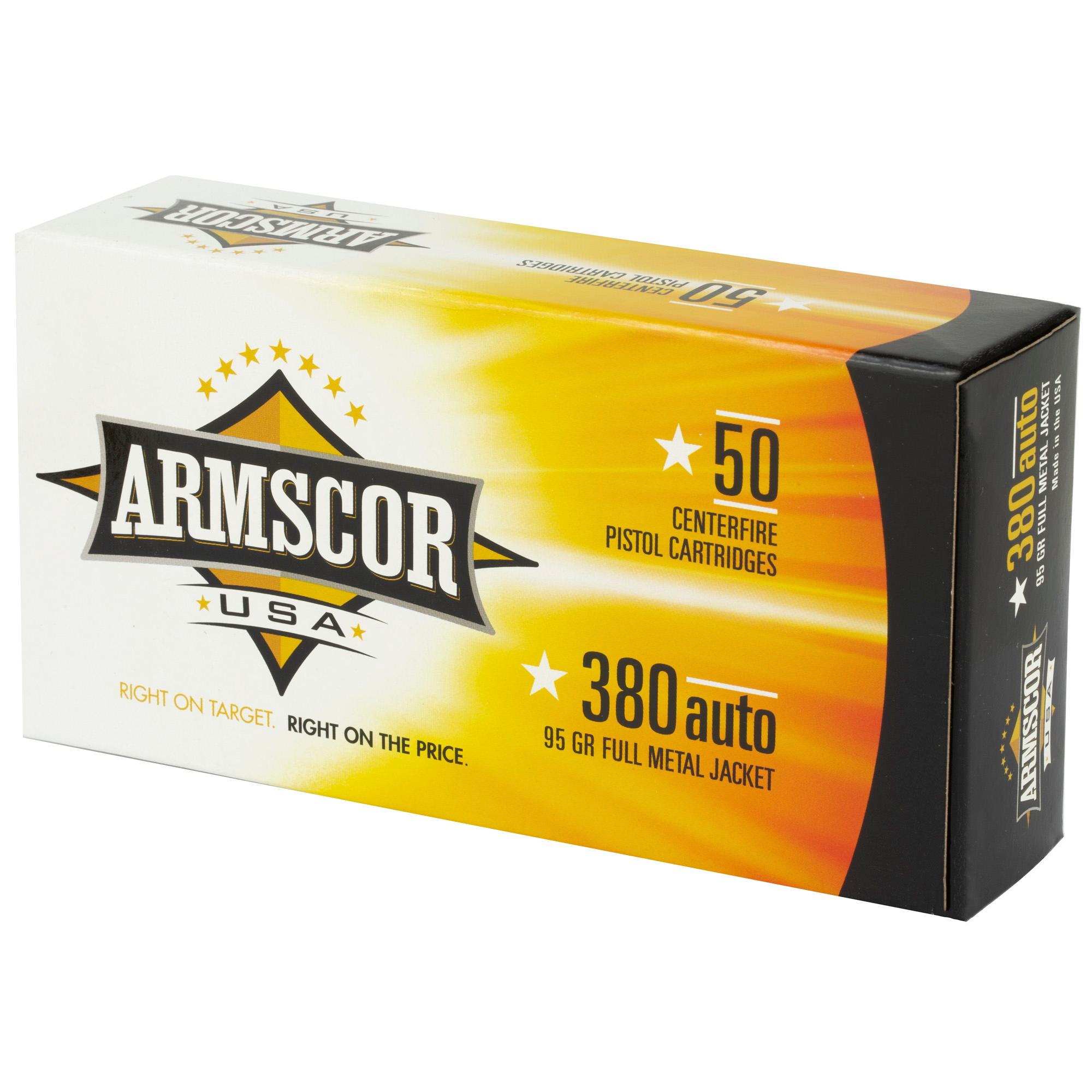 Hand Gun Ammunition ARMSCOR 380ACP 95GR FMJ 50/1000 image 3