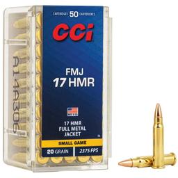 Rimfire Ammunition CCI 17HMR 20GR FMJ 50/2000 image 1