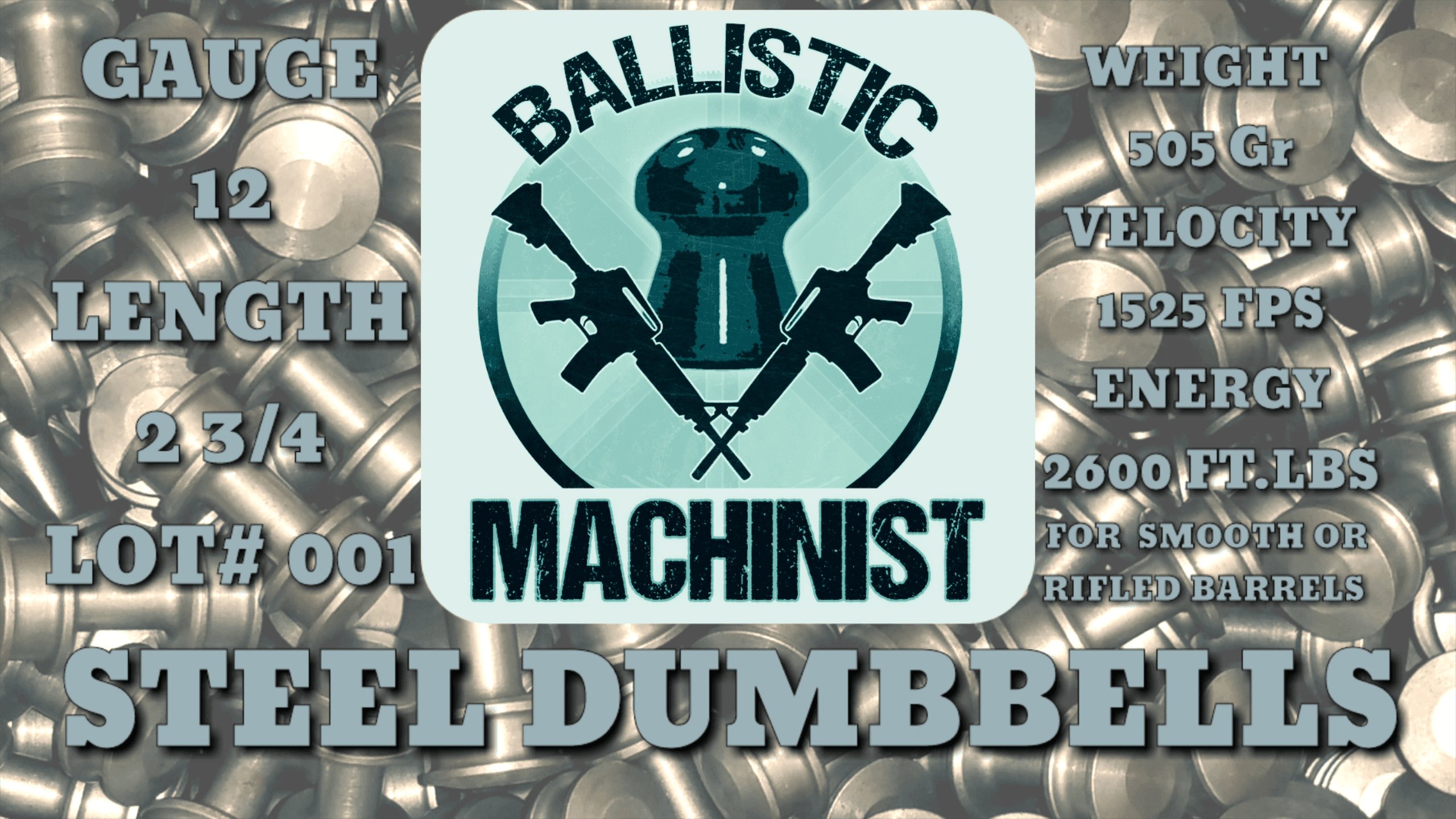 Shot Shell Ammunition 505gr Ballistic Machinist Dumbbell Slug (BOX OF 5) image 5