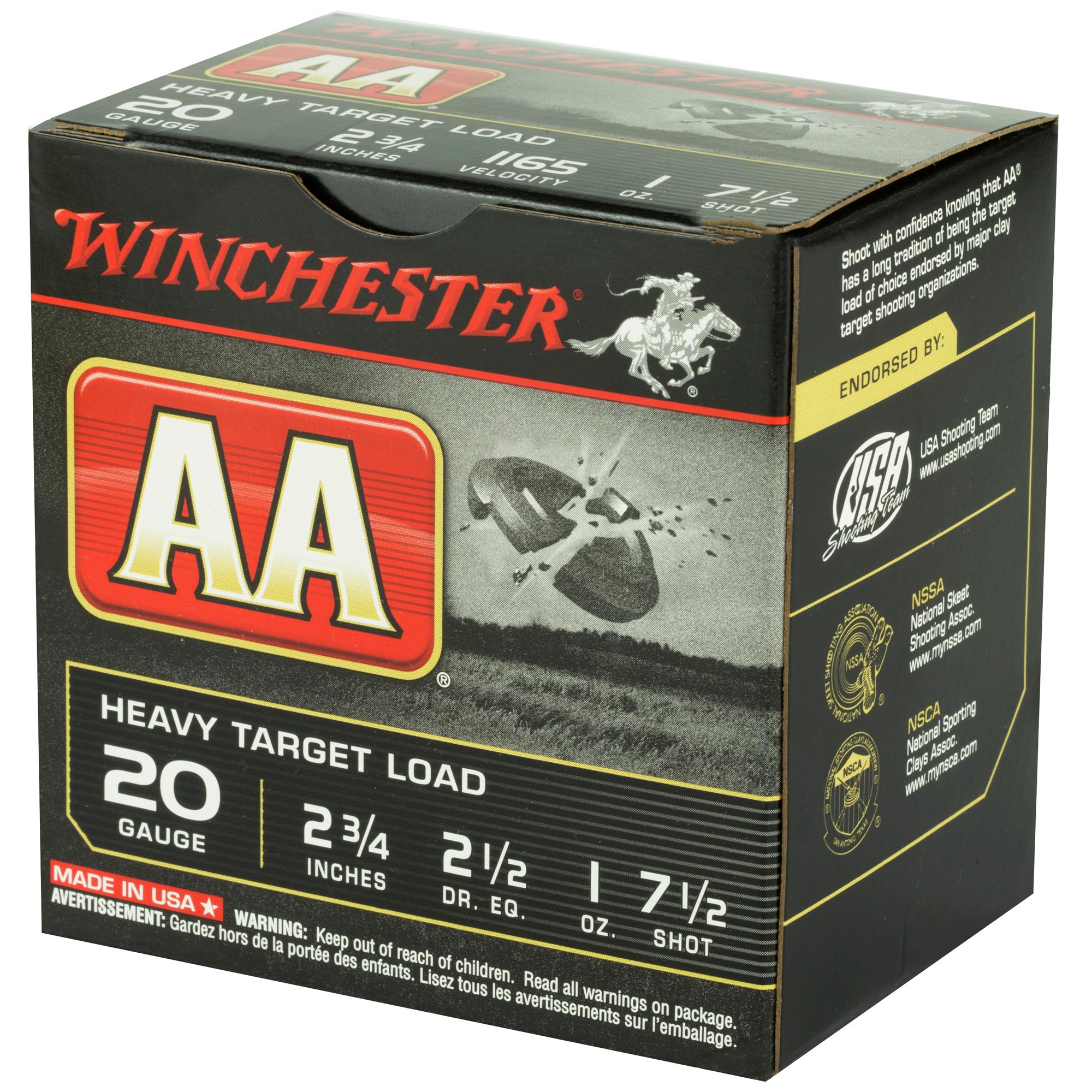 Shot Shell Ammunition WIN AA TRGT 20GA 2.75" #7.5 25/250 image 3