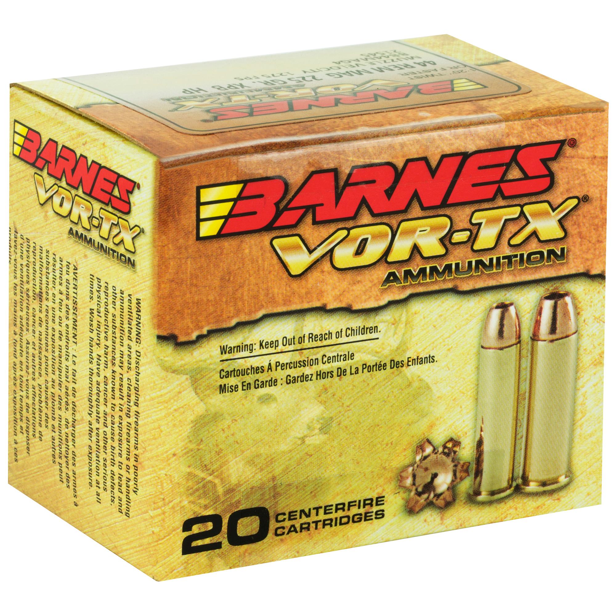 Hand Gun Ammunition BARNES VOR-TX 44MAG 225GR XPB 20/200 image 2