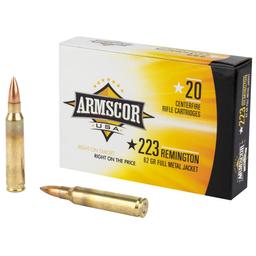 Rifle Ammunition ARMSCOR 223REM 62GR FMJ 20/1000 image 1