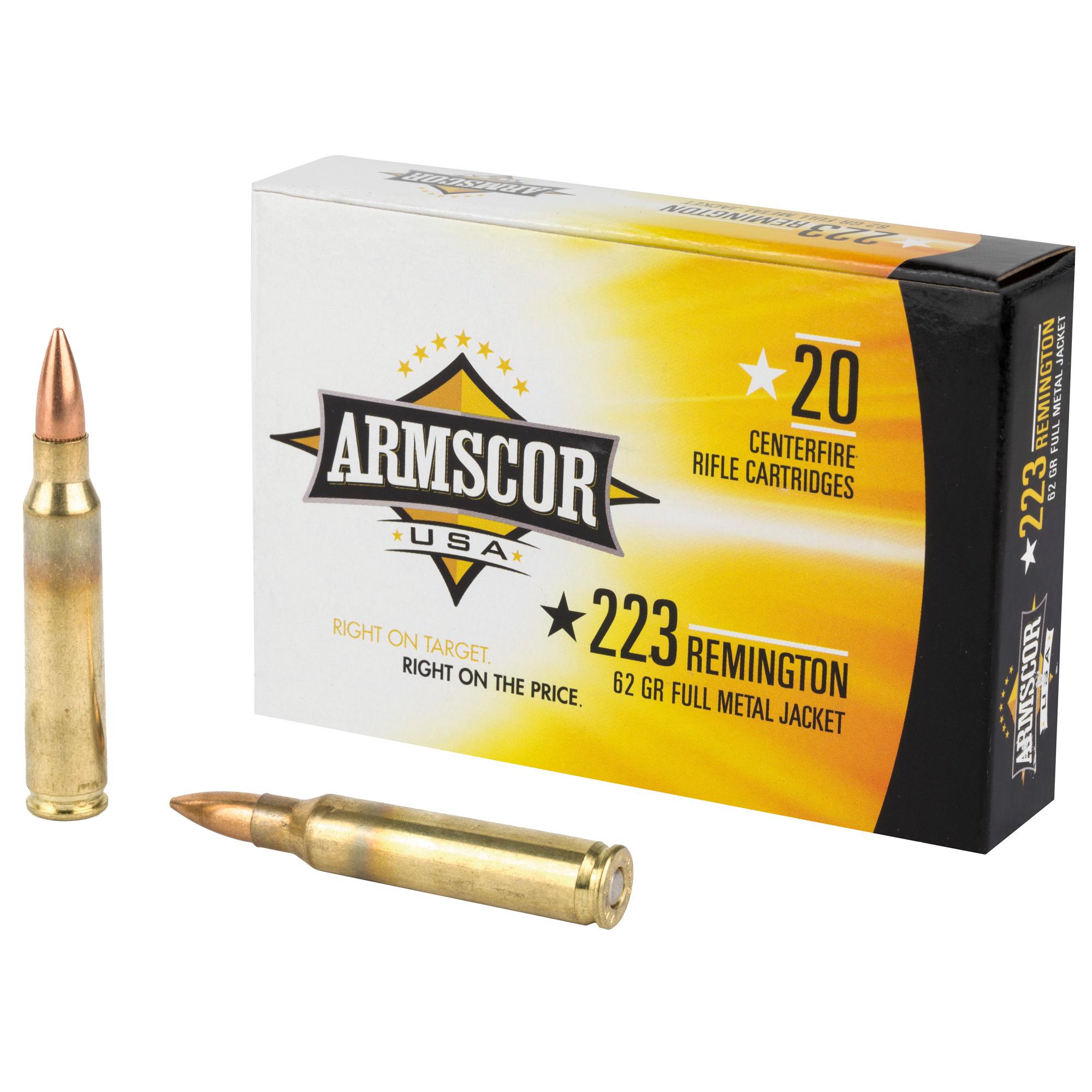 Rifle Ammunition ARMSCOR 223REM 62GR FMJ 20/1000 image 1