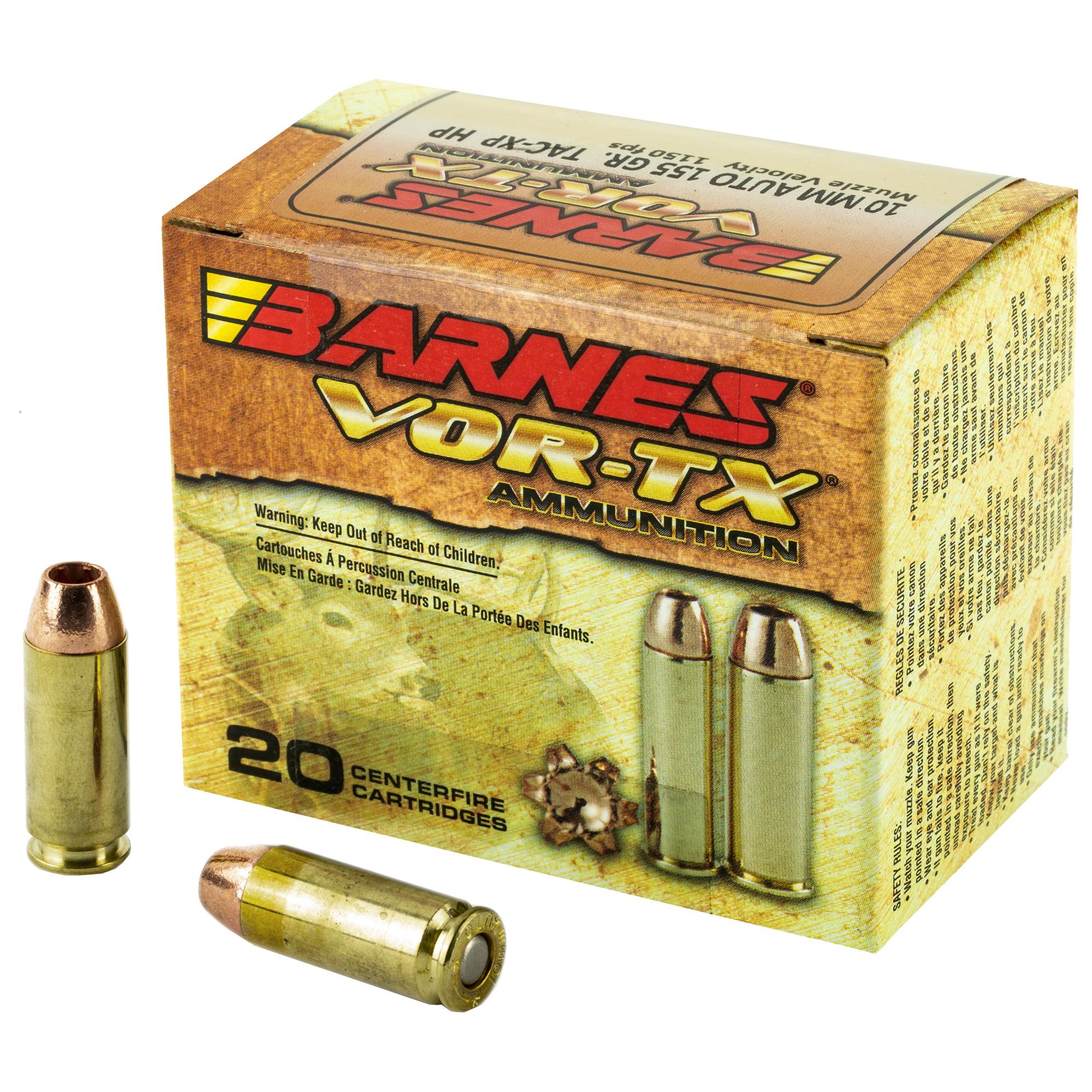 Hand Gun Ammunition BARNES VOR-TX 10MM 155GR XPB 20/200 image 1