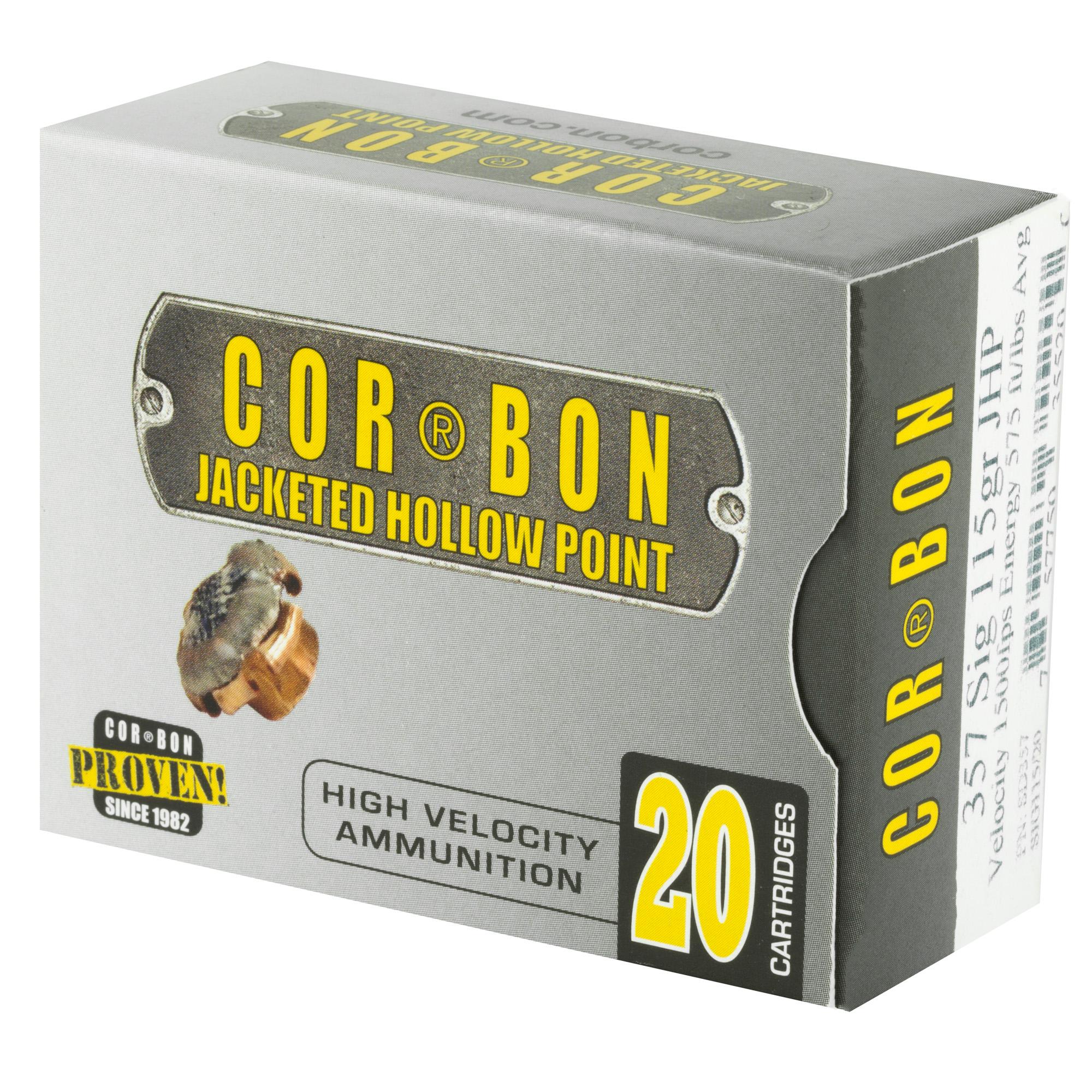 Hand Gun Ammunition CORBON 357SIG 115GR JHP 20/500 image 3