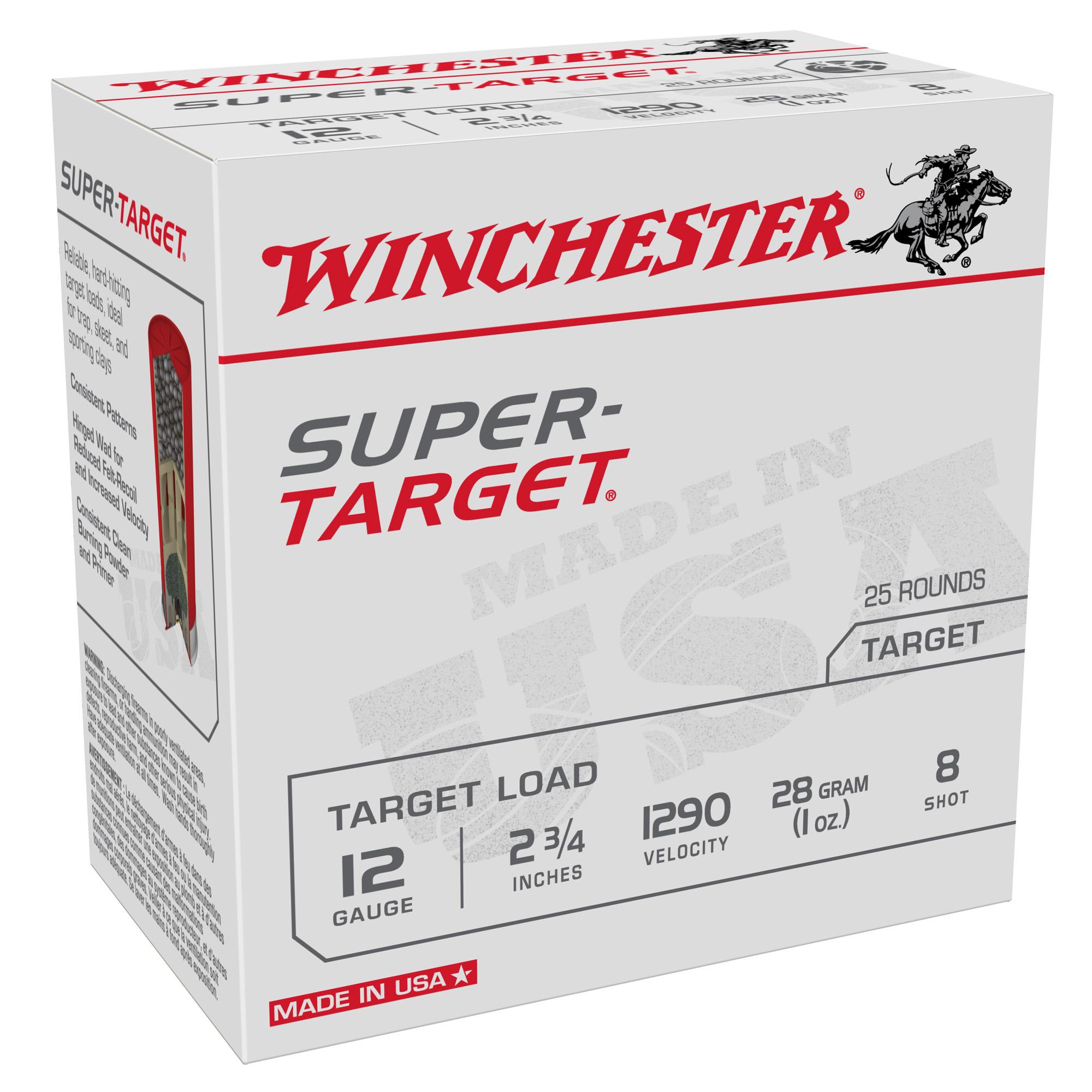 Shot Shell Ammunition WIN SPR-TRGT 12GA 2-3/4" #8 25/250 image 1