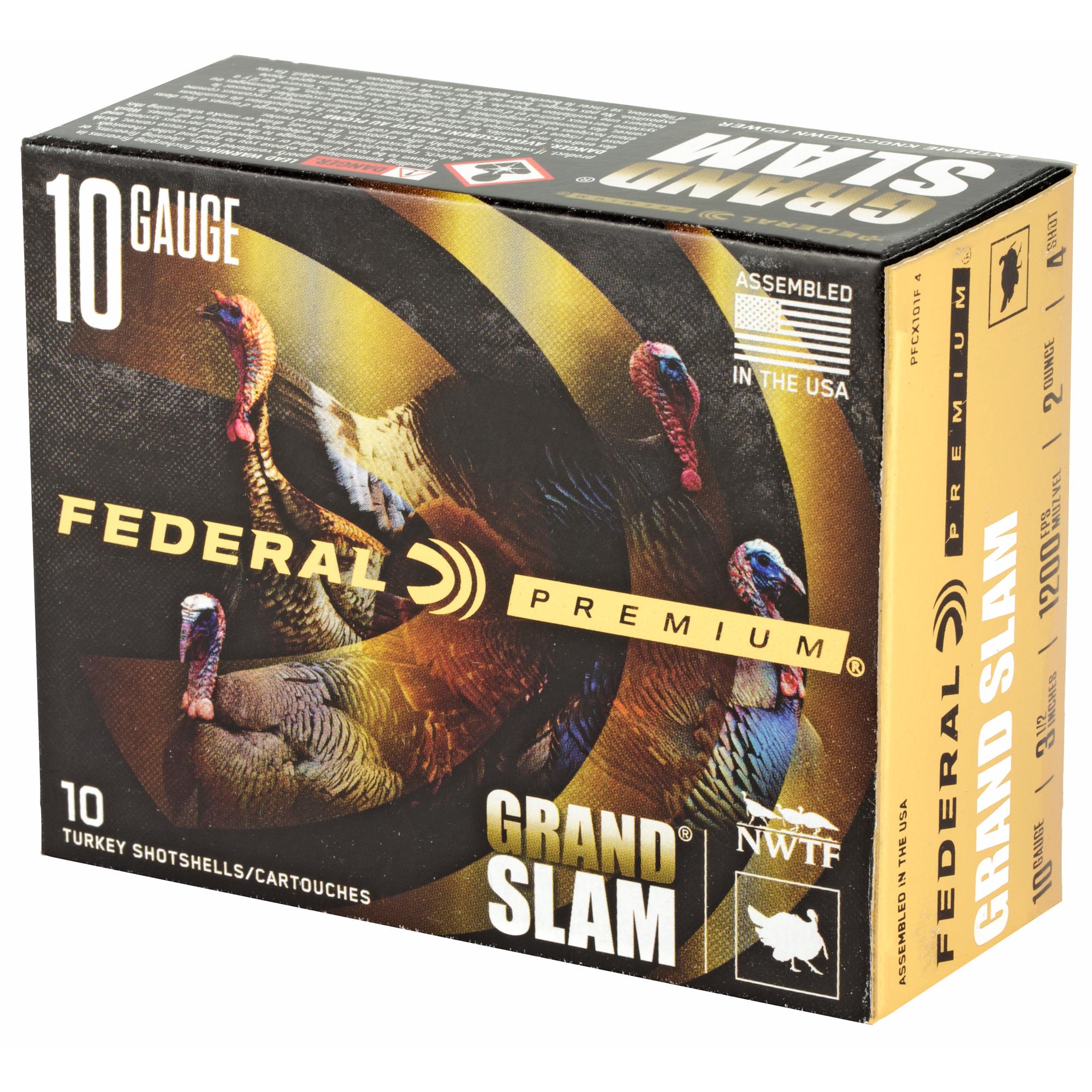 Shot Shell Ammunition FED GRAND SLAM 10GA 3.5" #4 2OZ 10/5 image 3