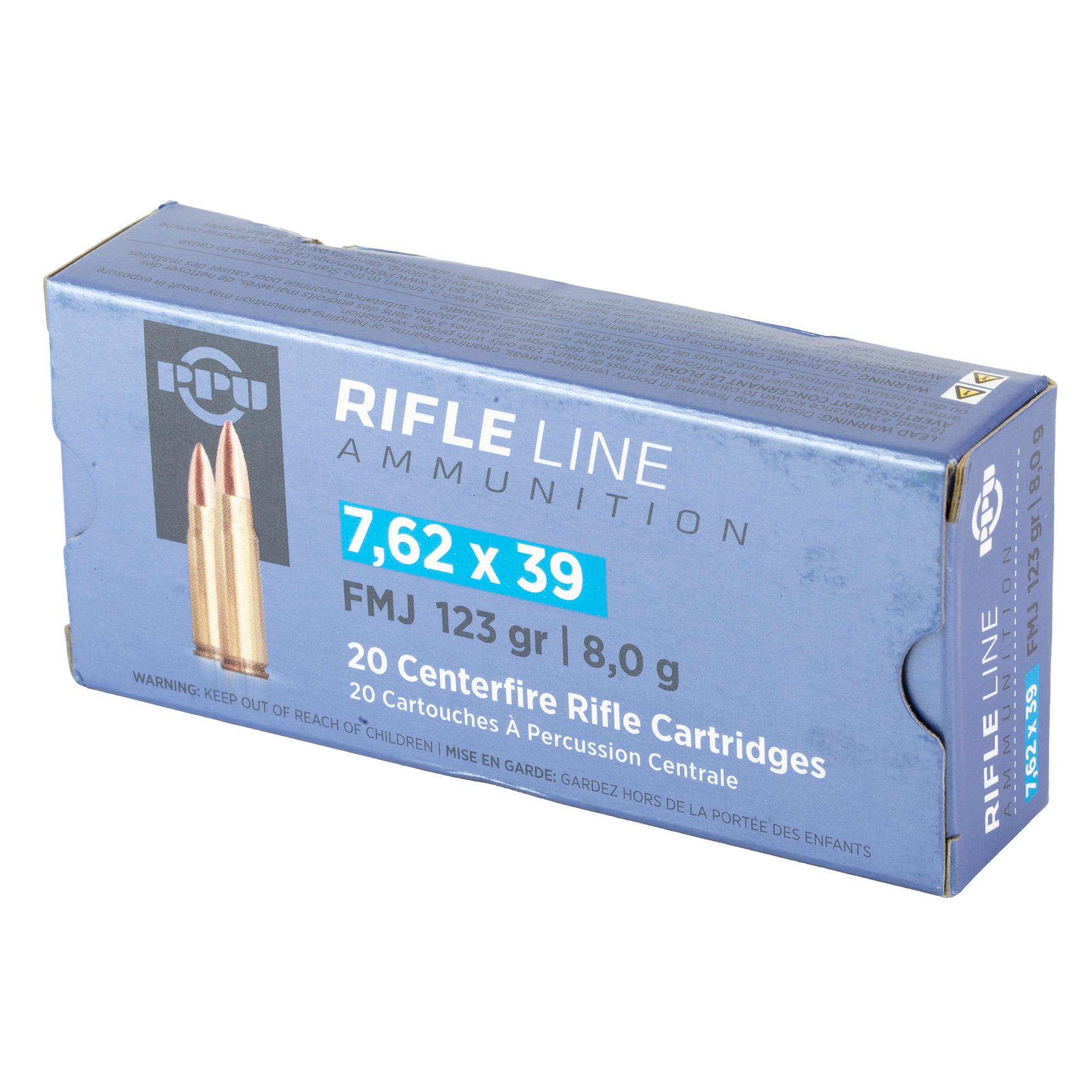 Rifle Ammunition PPU 7.62X39 FMJ 123GR 20/1000 image 3