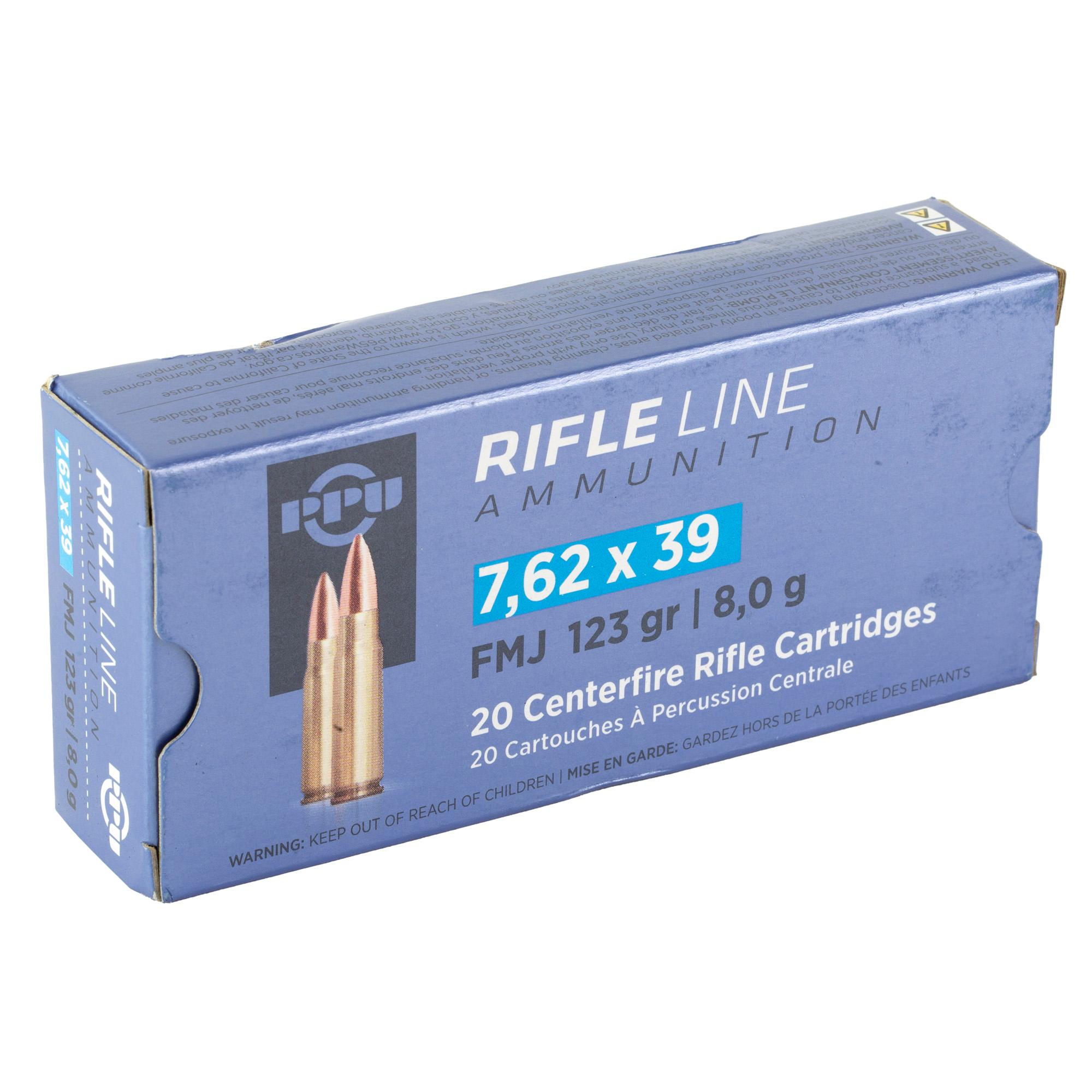 Rifle Ammunition PPU 7.62X39 FMJ 123GR 20/1000 image 2