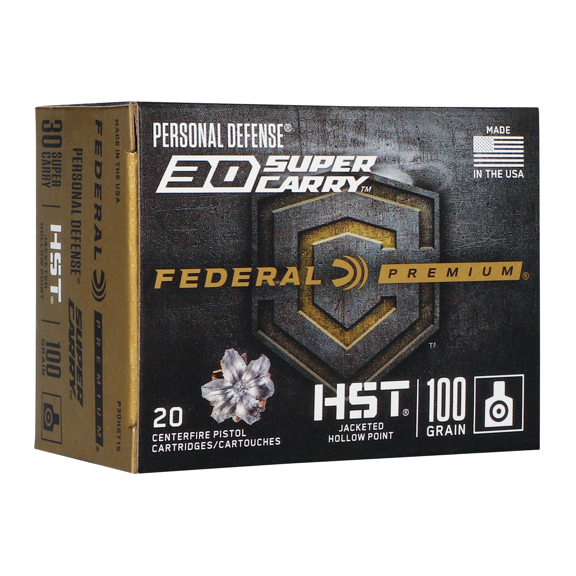 Hand Gun Ammunition FED 30SC 100GR HST JHP 20/200 image 1