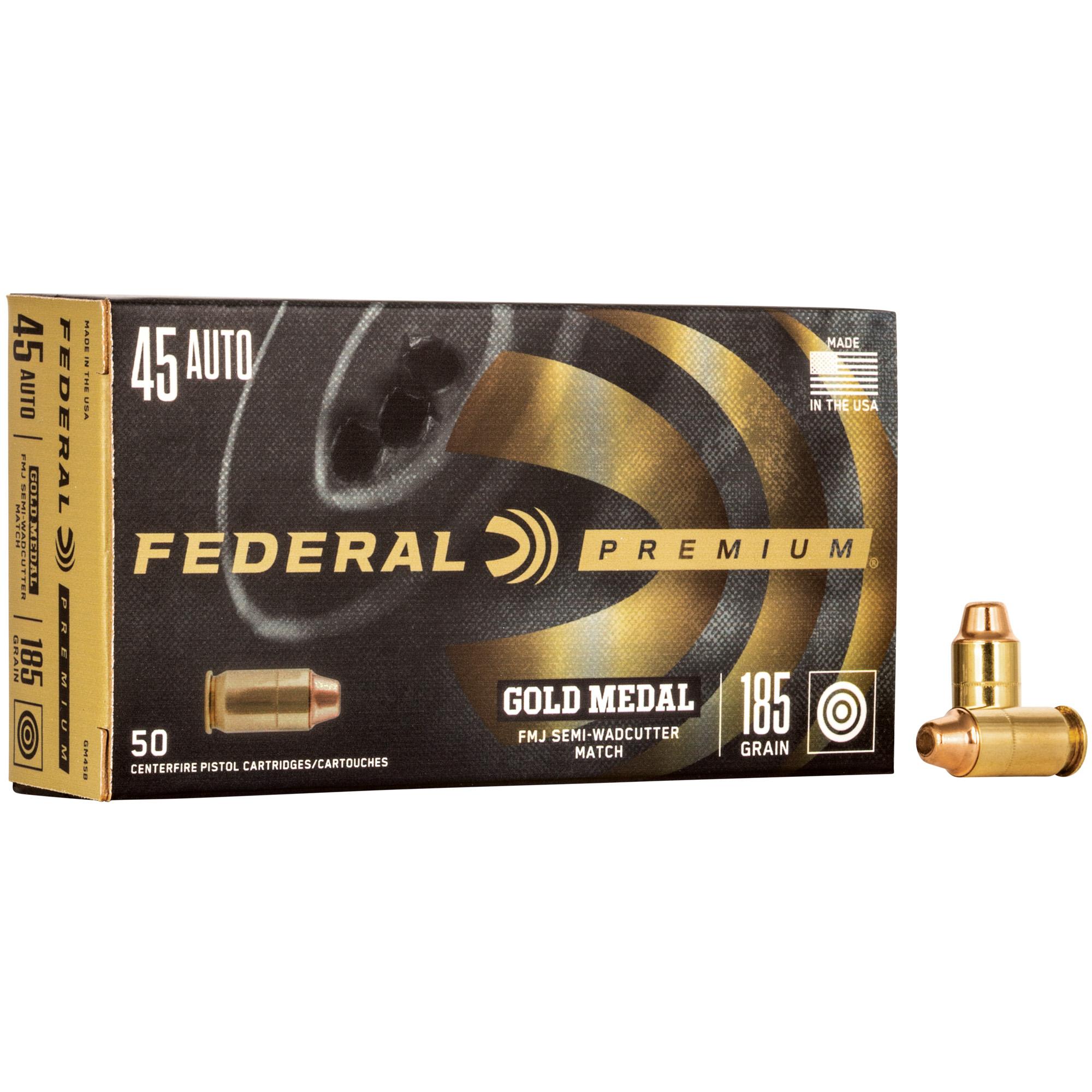 Hand Gun Ammunition FED GOLD MDL 45ACP 185 FM/SW 50/1000 image 1