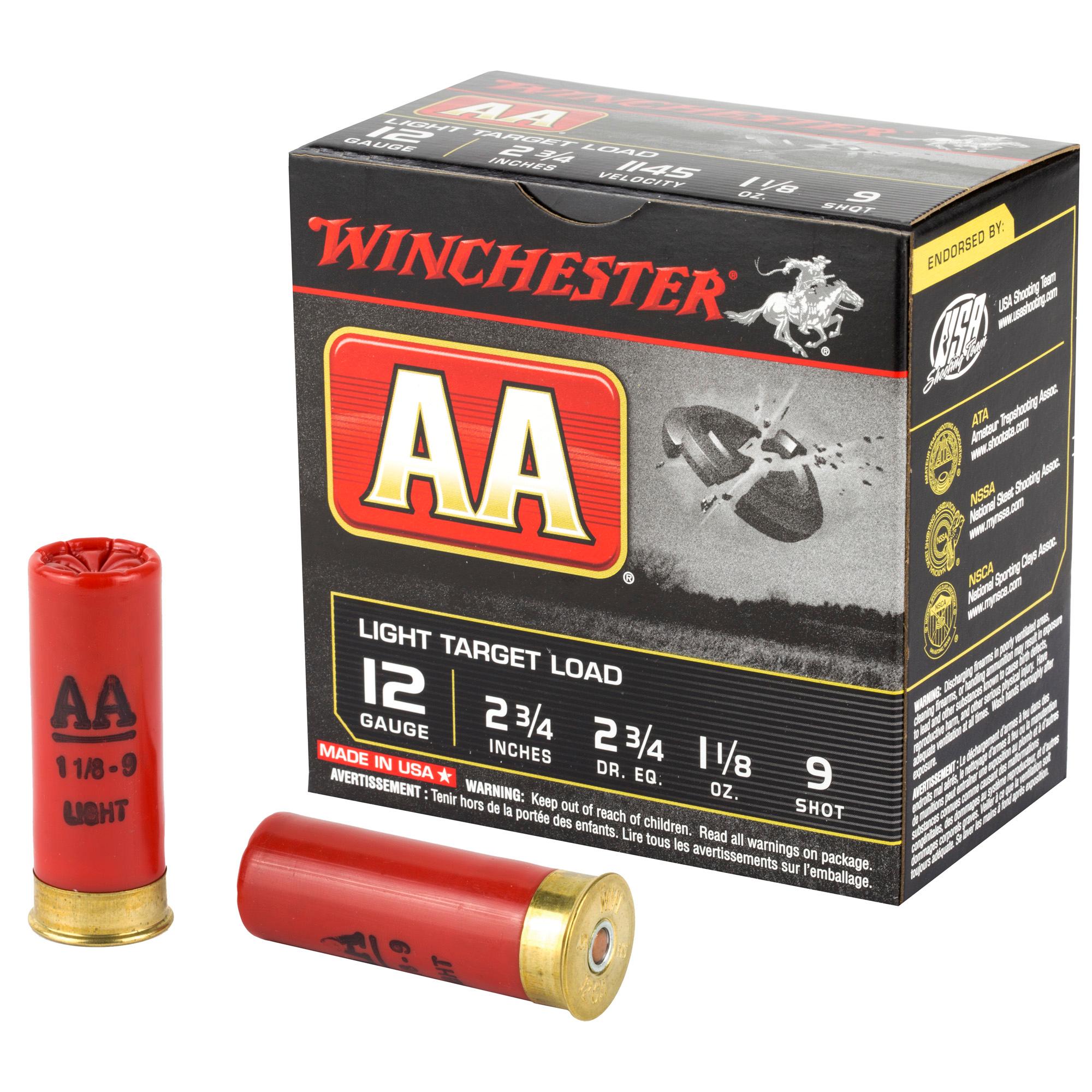 Shot Shell Ammunition WIN AA TRGT 12GA 2.75" #9 25/250 image 1