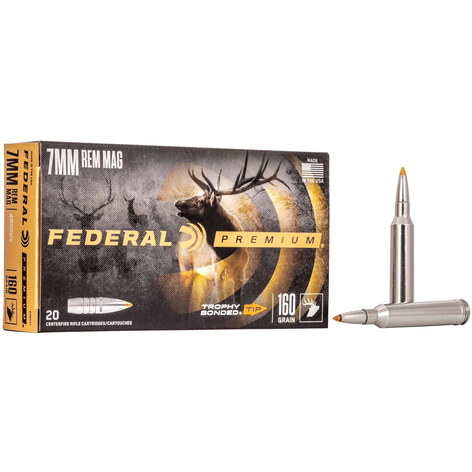 Rifle Ammunition FED PRM 7MMREM 160GR TRPHY TIP 20/20 image 1