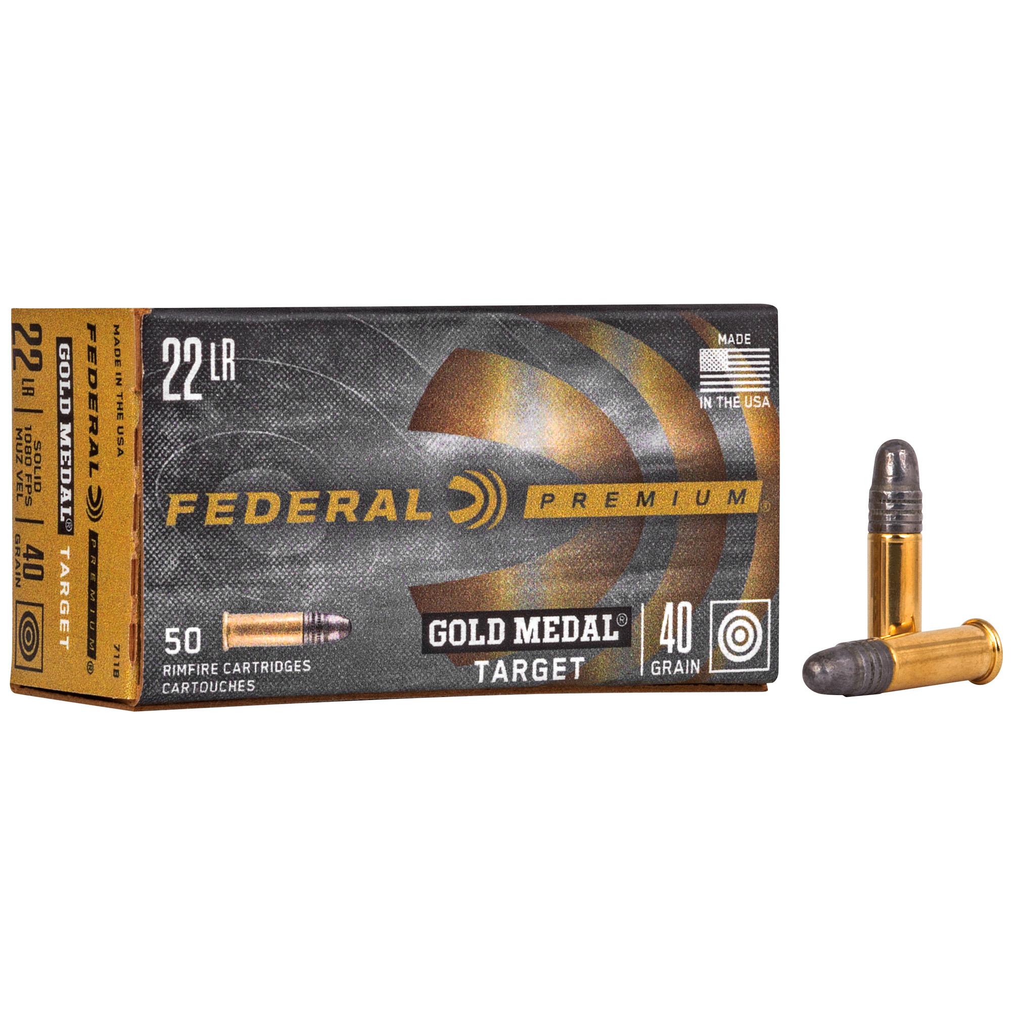 Rimfire Ammunition FED GOLD MDL 22LR 40GR TGT 50/5000 image 1