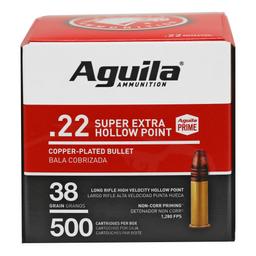 Rimfire Ammunition AGUILA 22LR HV HP 38 GR 500 PACK image 1