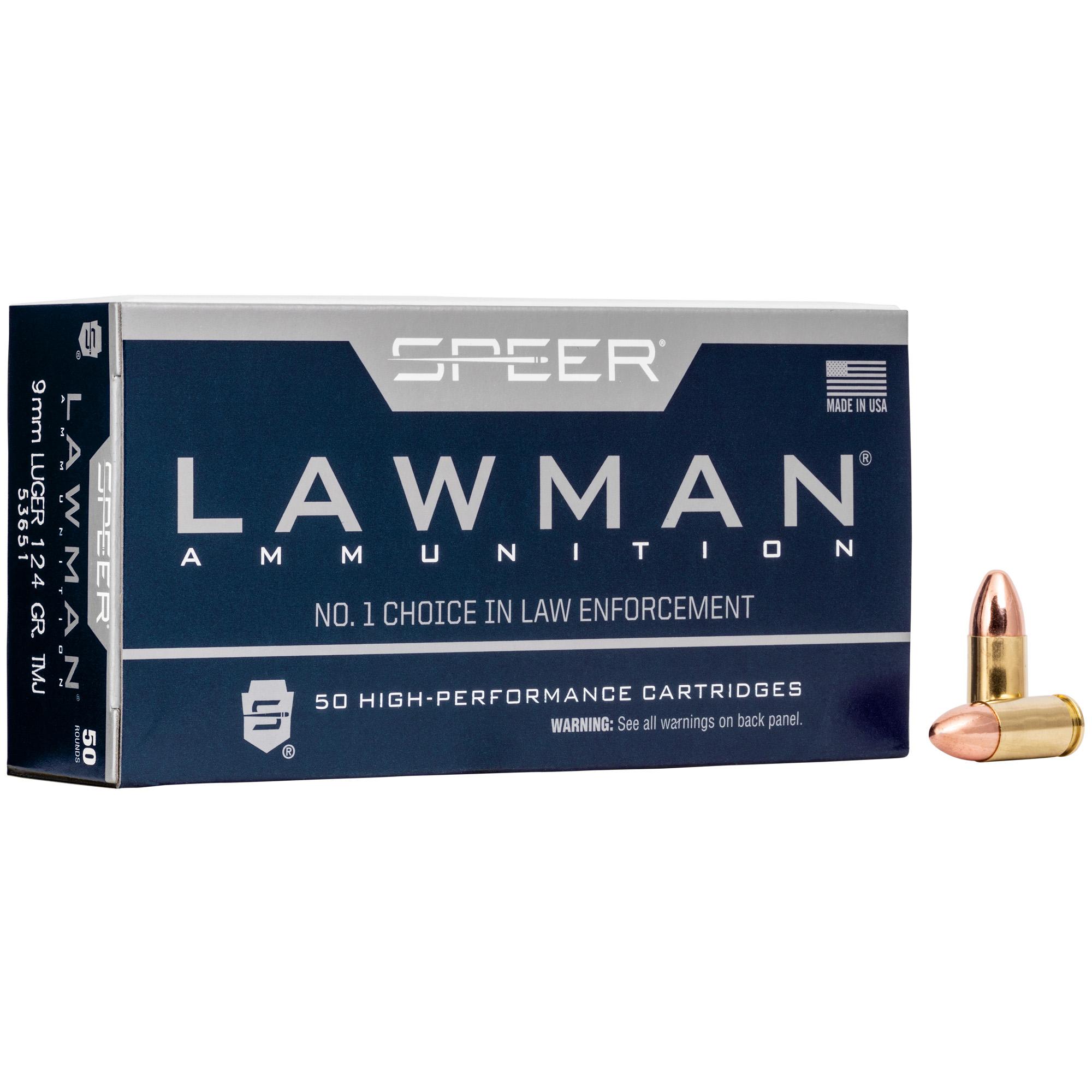 Hand Gun Ammunition SPR LAWMAN 9MM 124GR TMJ 50/1000 image 1
