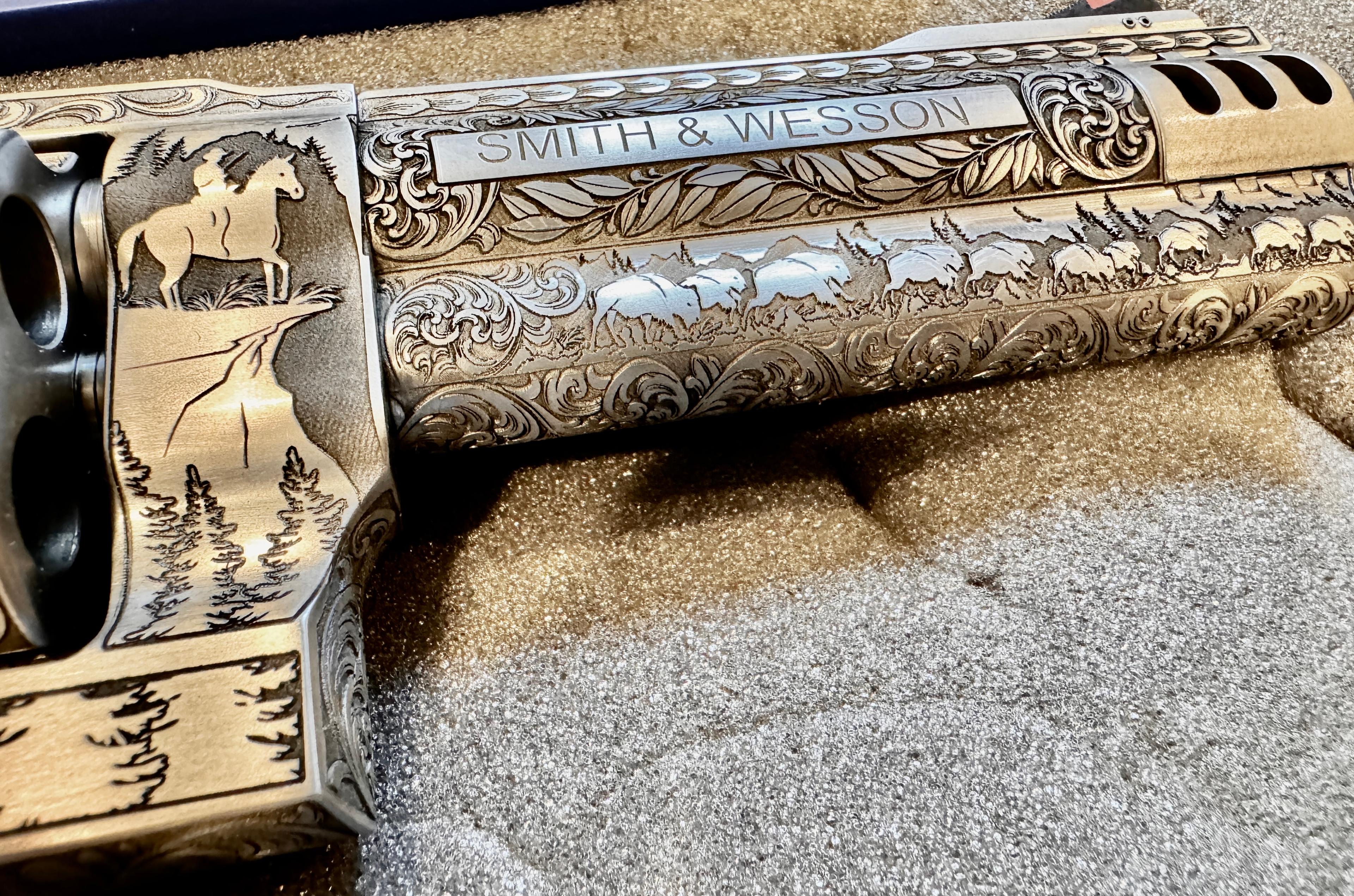 Handguns Absolutely BREATHTAKING Revolver with Full Coverage Custom Engraving! image 2