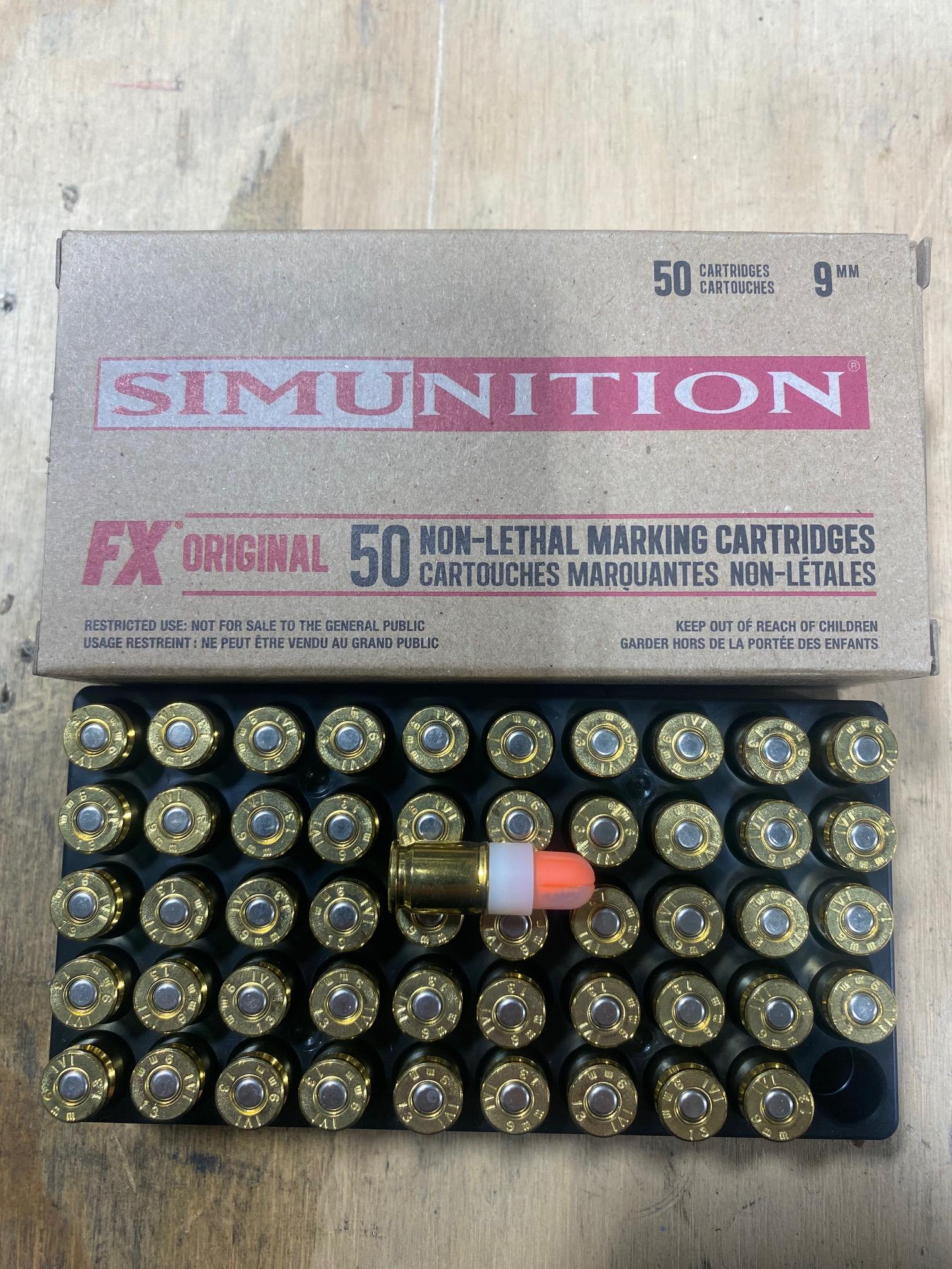 Hand Gun Ammunition 9mm Simunition FX® Marking Rounds – Orange – 50 Rounds image 1