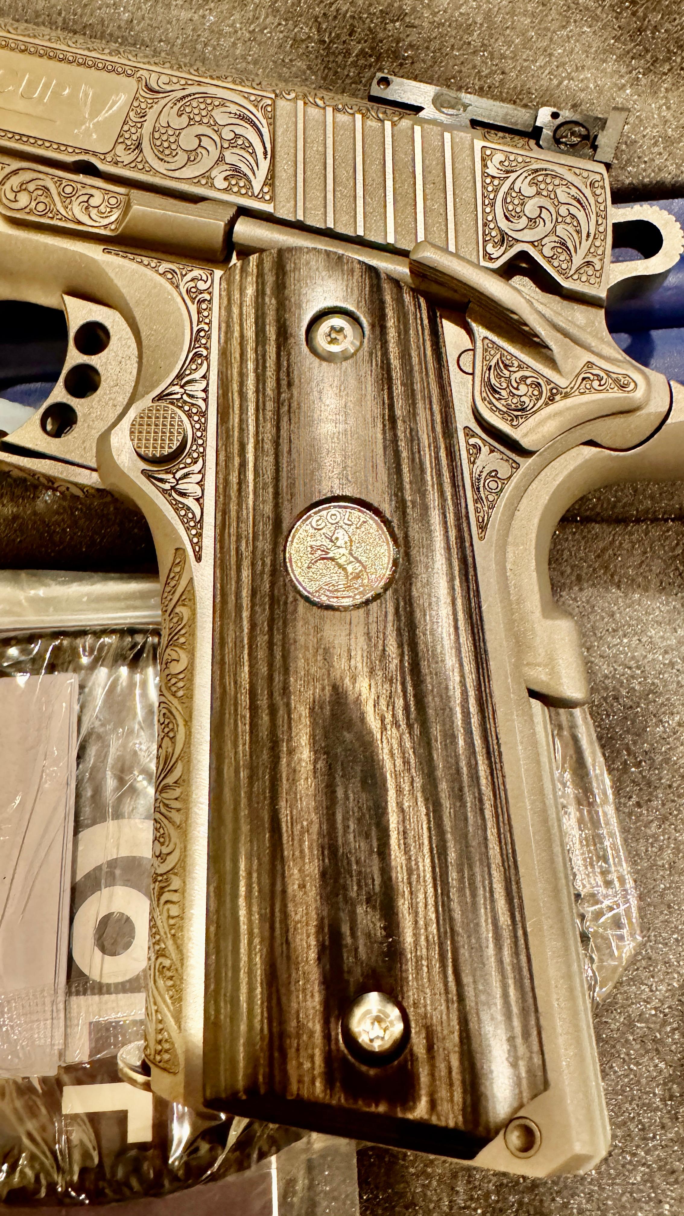 Handguns Absolutely BREATHTAKING Colt 1911 with Full Coverage Custom Engraving! image 4