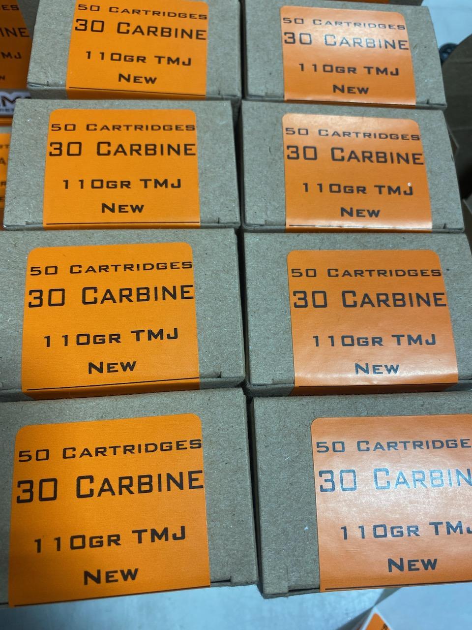 Rifle Ammunition 30 Carbine Ammunition 110 Grain Total Metal Jacket Box Of 50 image 1