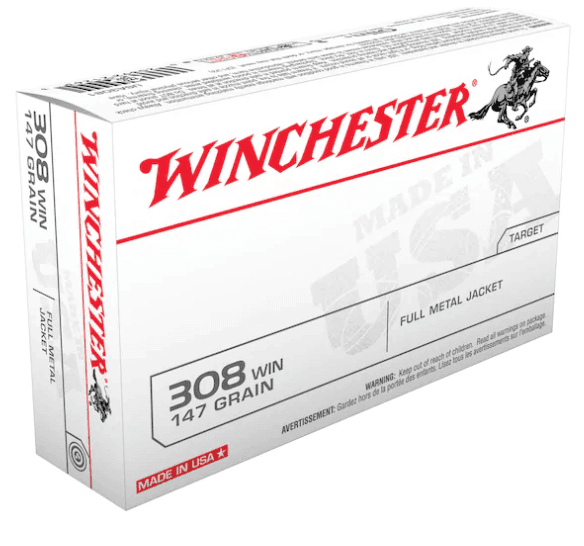 Rifle Ammunition Winchester USA Ammunition 308 Winchester 147 Grain Full Metal Jacket Box  image 1